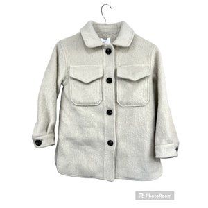 NWT Gianni Bini Youth Girls Shacket Jacket Med Oatmeal Beige‎ Soft Cozy Fleece